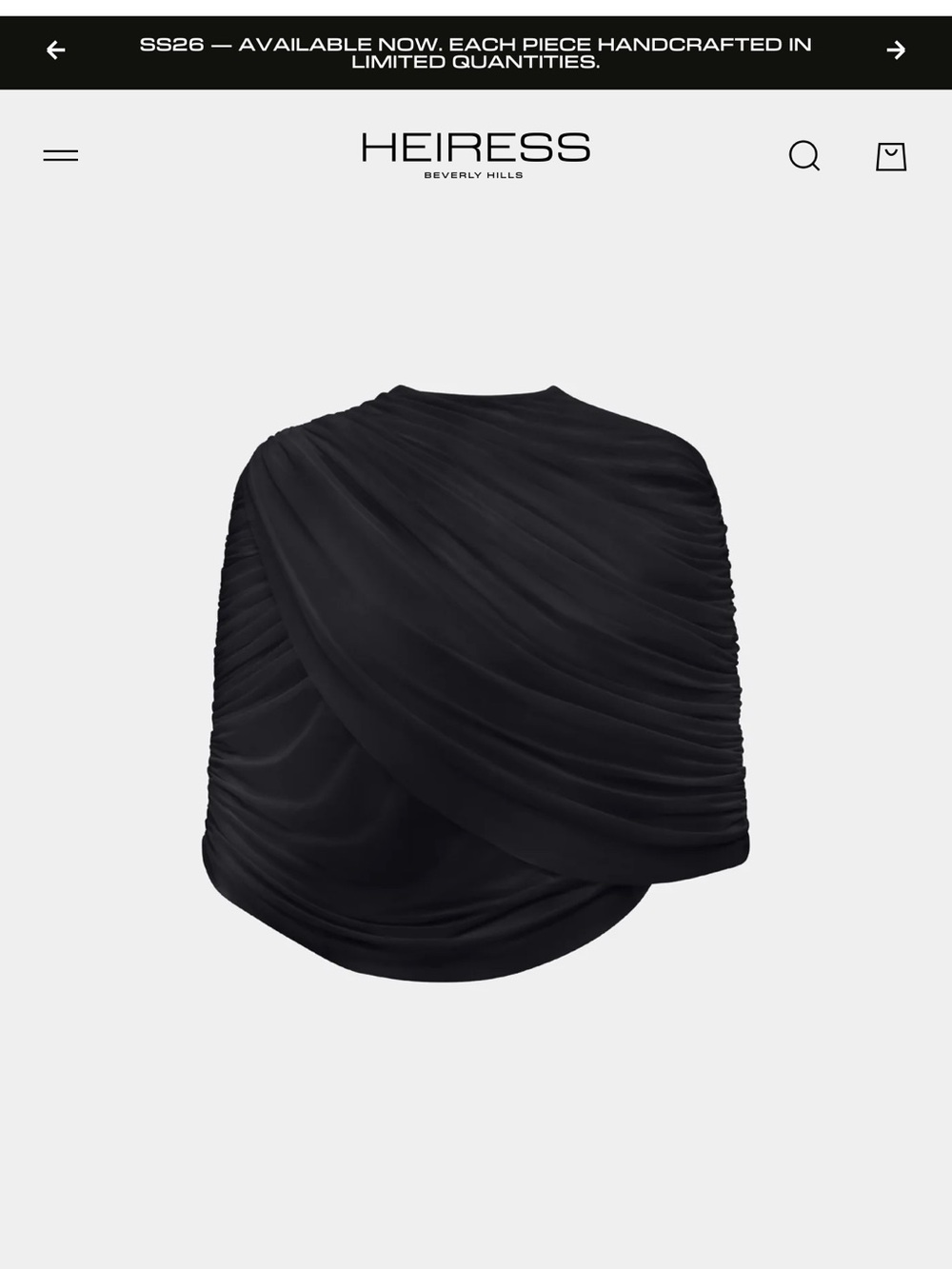 Heiress Beverly Hills The Sheer Cape - Black XS (I also have one in Small - NEW)